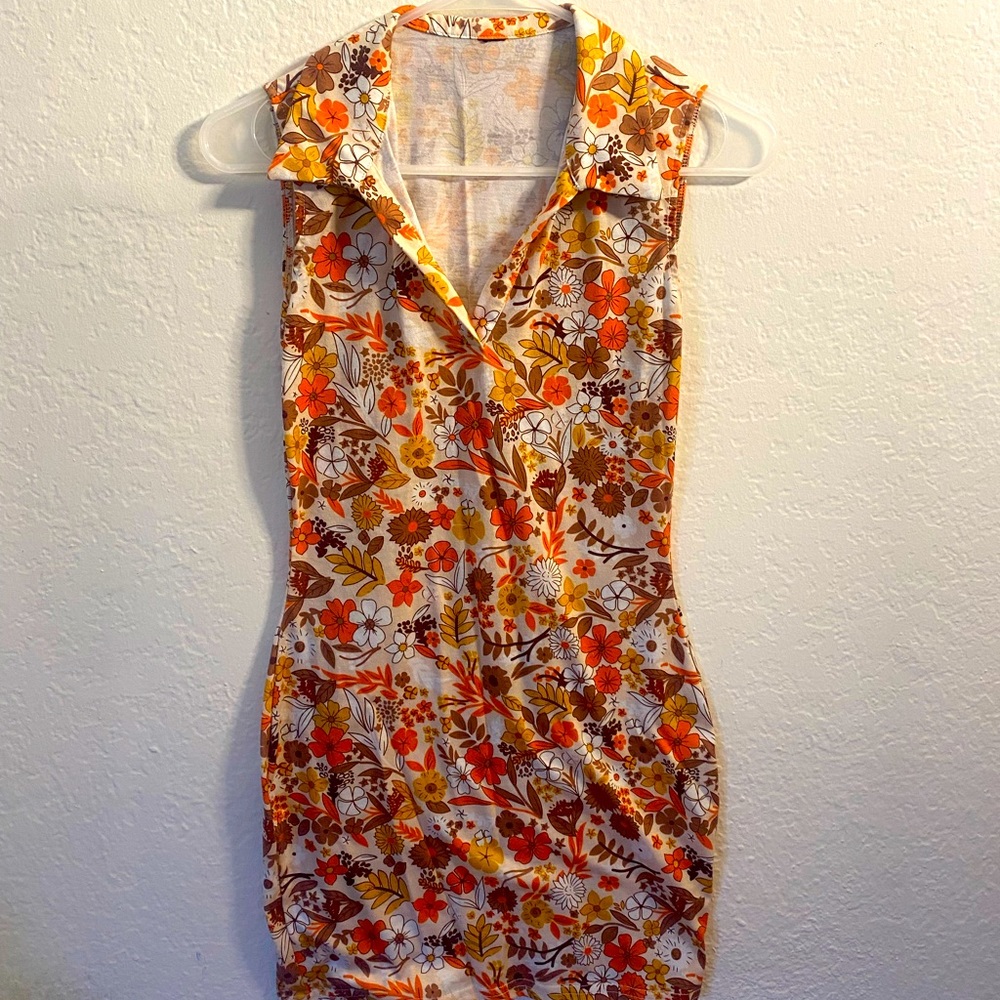 Floral collar dress XS